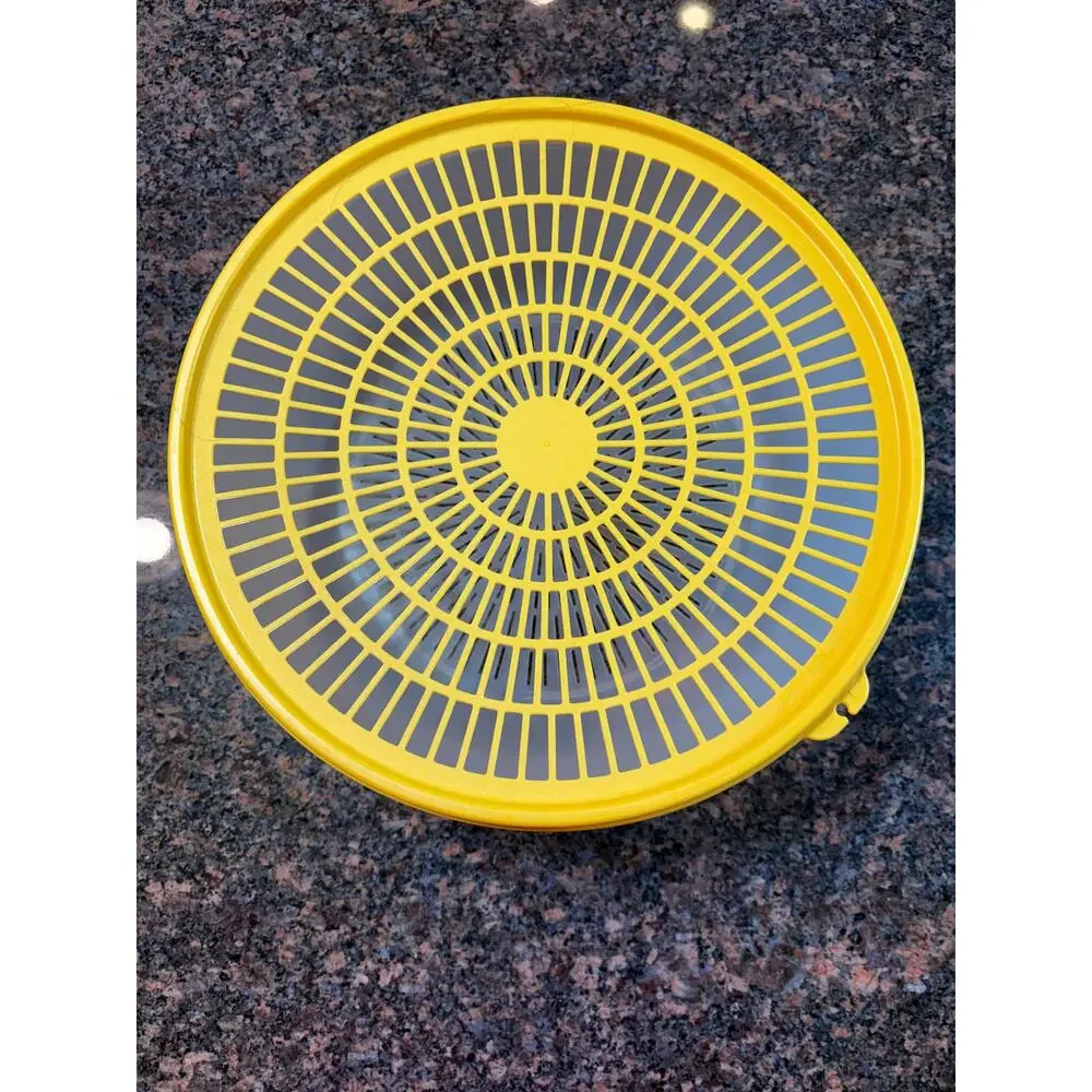 Vintage Tupperware Colander Strainer Bowl Set Yellow 10